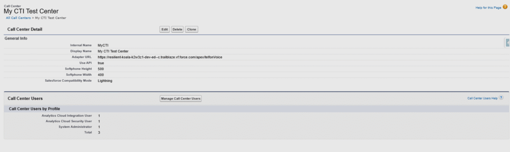Salesforce Call Center Configuration