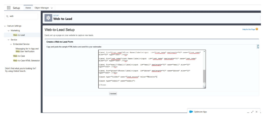 Implementation screenshot