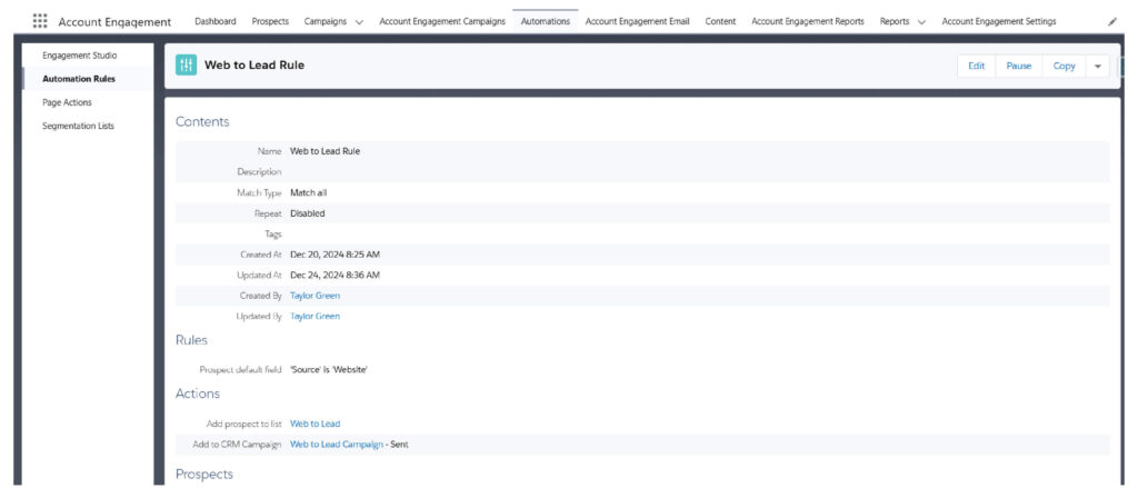 Implementation screenshot