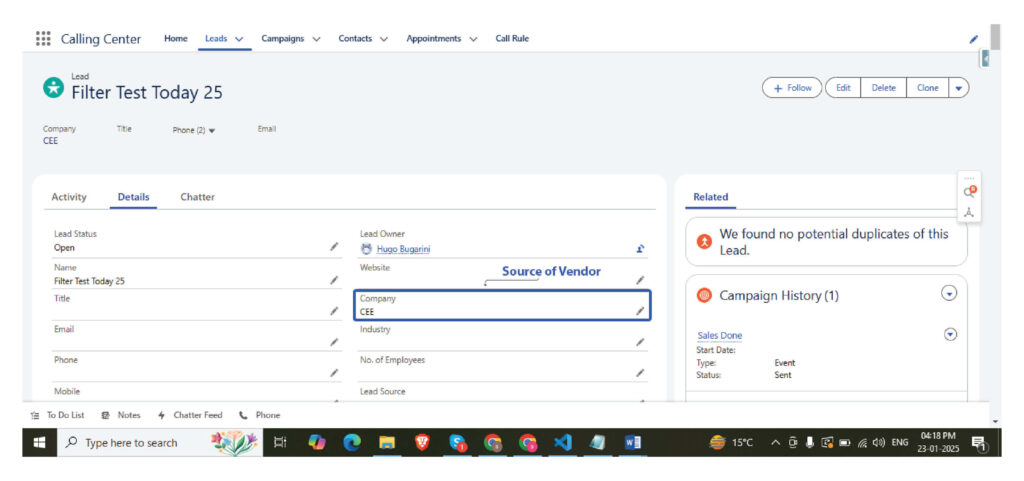 Implementation screenshot