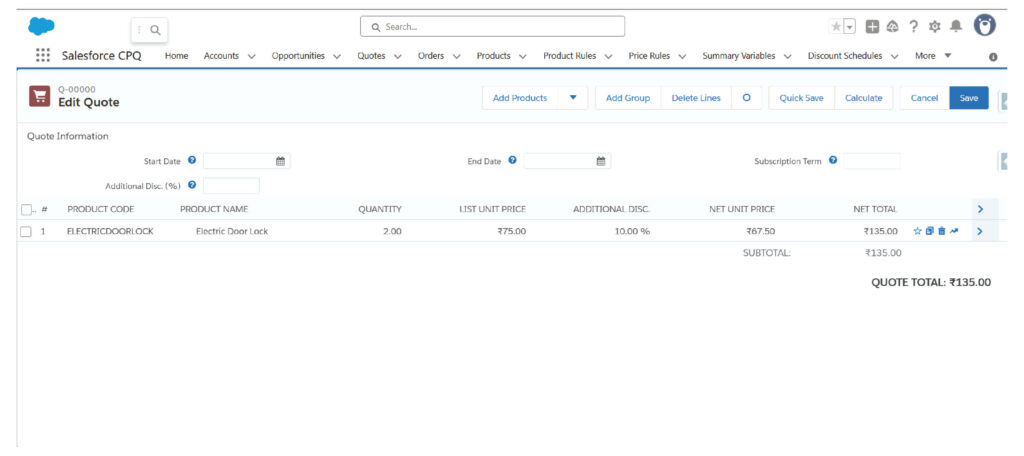 Implementation screenshot