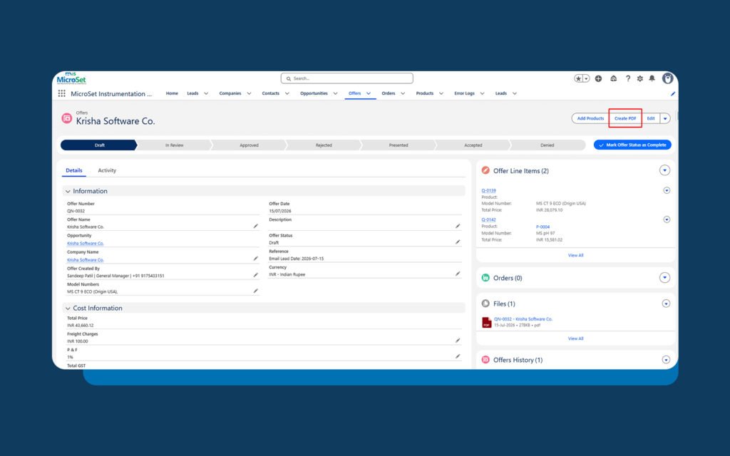 Implementation screenshot