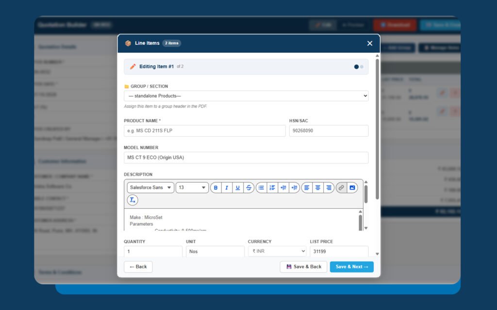 Implementation screenshot