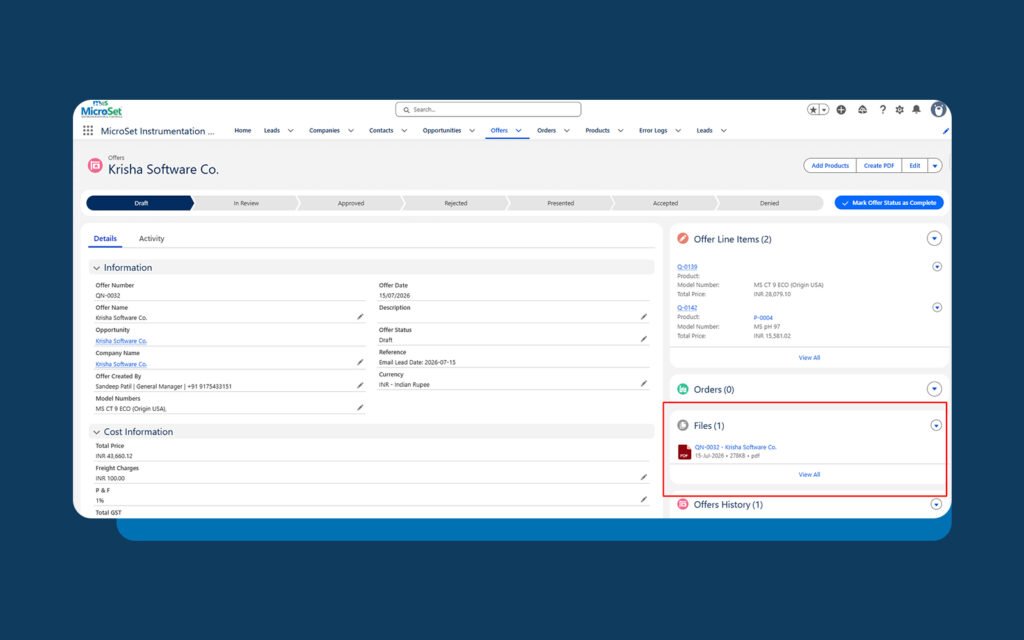 Implementation screenshot